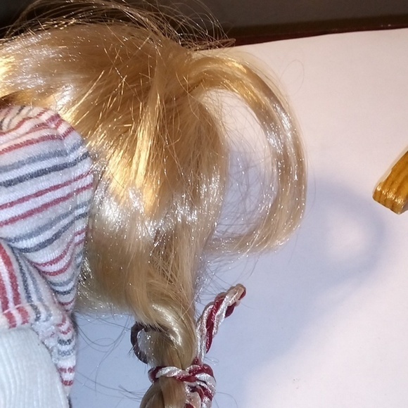 Collectable Memories Porcelain Doll "Jackie" W/Wooden Rocking Horse Vintage - Picture 7 of 14